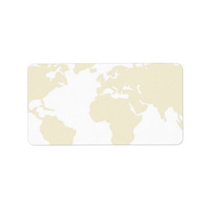 Étiquettes postales - carte du monde d'or