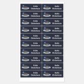 Étiquettes Poulets amusants dans l'espace dessin animé person (Feuille)