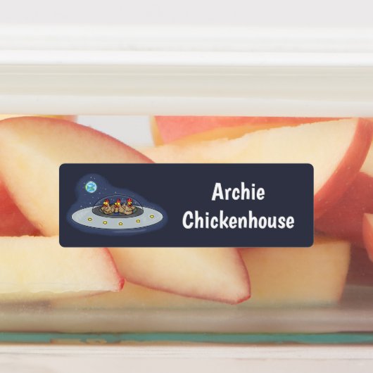 Étiquettes Poulets amusants dans l'espace dessin animé person (Apposé)