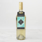 Étiquettes Pour Bouteilles 11ème anniversaire de Mariage turquoise (Sur bouteille)