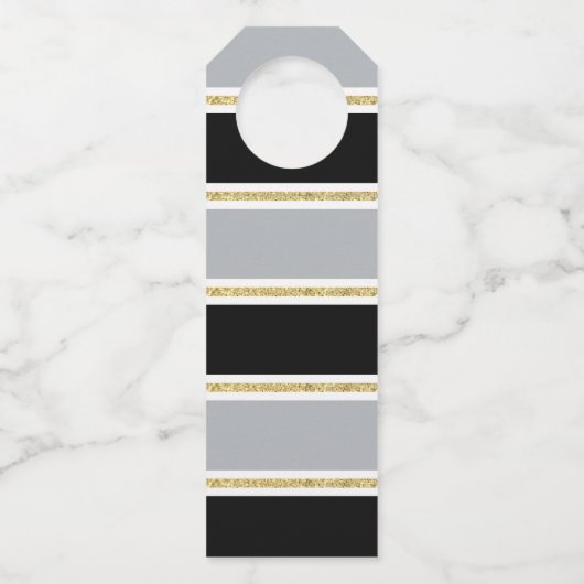 Étiquettes Pour Bouteilles 21e anniversaire Black Grey Gold Parties scintilla (Dos)