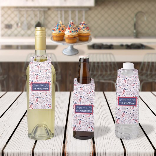 Étiquettes Pour Bouteilles 4 juillet Fête de l'Indépendance BBQ
