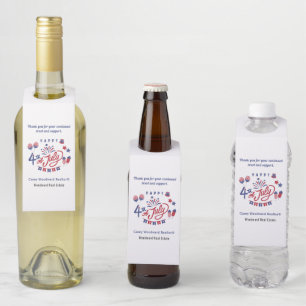 Étiquettes Pour Bouteilles 4 JUILLET USA Célébration patriotique du réalisa