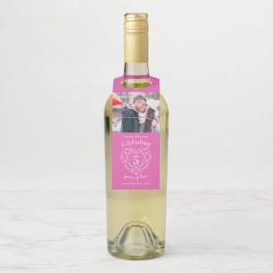 Étiquettes Pour Bouteilles 5e anniversaire du mariage photo coeur de pierre a