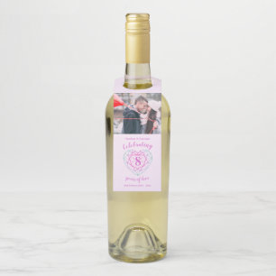 Étiquettes Pour Bouteilles 8e anniversaire du mariage photo coeur en pierre