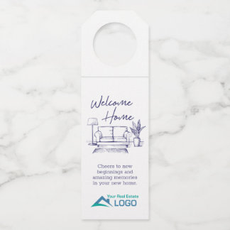 Étiquettes Pour Bouteilles Accueil Bienvenue Immobilier personnalisé