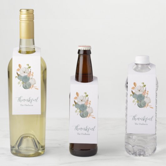 Étiquettes Pour Bouteilles Action de grâce (En situation)