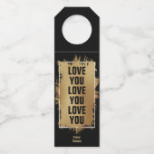 Étiquettes Pour Bouteilles AIMER VOUS Texte Pile or sur Noir (Devant)