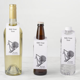 Étiquettes Pour Bouteilles Alien gris, la vérité est là