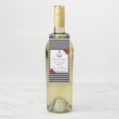 Étiquettes Pour Bouteilles Ancre nautique Mariage Silver Black Stripes (Sur bouteille)