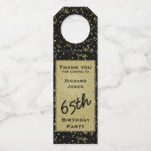 Étiquettes Pour Bouteilles Anniversaire - Noir/Or sur la colline (Devant)