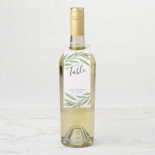 Étiquettes Pour Bouteilles Aquarelle Botanique Feuilles Numéro de tableau du 