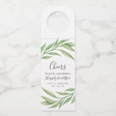 Étiquettes Pour Bouteilles Aquarelle Botanique Mariage À l'amour (Devant)