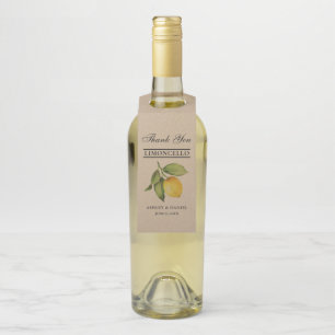 Étiquettes Pour Bouteilles Aquarelle Citron Limoncello Mariage Kraft