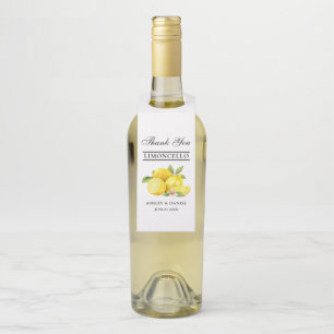 Étiquettes Pour Bouteilles Aquarelle Citrons Limoncello Mariage Kraft