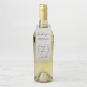 Étiquettes Pour Bouteilles Aquarelle feuille bois rustique Mariage Merci (Sur bouteille)