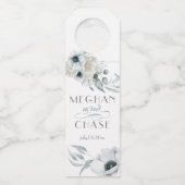 Étiquettes Pour Bouteilles Aquarelle florale bleue magnifique (Devant)