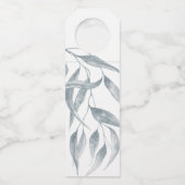 Étiquettes Pour Bouteilles Aquarelle florale bleue magnifique (Dos)