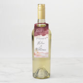 Étiquettes Pour Bouteilles Aquarelle Or et Bourgogne (Sur bouteille)