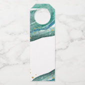 Étiquettes Pour Bouteilles Aquarelle Turquoise et Gold Geode | Merci (Dos)