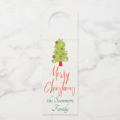 Étiquettes Pour Bouteilles Arbre de Noël Moderne Joyeux Noël (Devant)