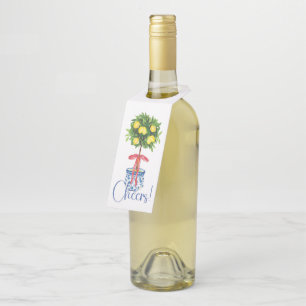 Étiquettes Pour Bouteilles Arbre topiaire en Chinoiserie au citron