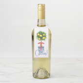 Étiquettes Pour Bouteilles Arbre topiaire en Chinoiserie au citron (Sur bouteille)