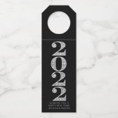 Étiquettes Pour Bouteilles Argent Glamour 2022 Nouvel An (Devant)