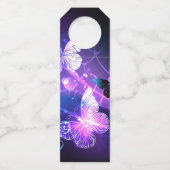 Étiquettes Pour Bouteilles Arrière - plan avec papillons de nuit (Devant)