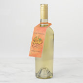 Étiquettes Pour Bouteilles Arrière - plan Orange Et Citrouille (Incliné)