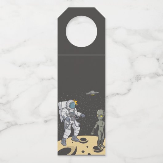 Étiquettes Pour Bouteilles Astronaute et alien (Devant)