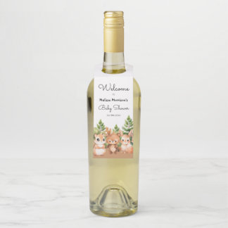 Étiquettes Pour Bouteilles Baby Shower pour Petit Garçon en Décor de Forêt