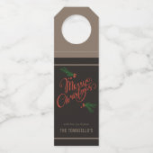 Étiquettes Pour Bouteilles Baies sèches de Noël Joyeuses (Devant)