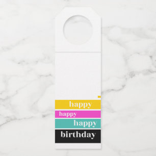 Étiquettes Pour Bouteilles Balise de bouteille "Joyeux anniversaire"