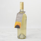 Étiquettes Pour Bouteilles Balise de préférence Bois rustique et Tournesol (Incliné)