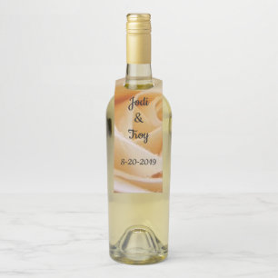 Étiquettes Pour Bouteilles Balise de vin Mariage rose jaune