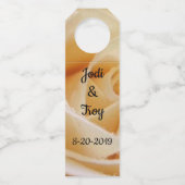 Étiquettes Pour Bouteilles Balise de vin Mariage rose jaune (Devant)