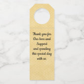 Étiquettes Pour Bouteilles Balise de vin Mariage rose jaune (Dos)