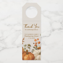 Étiquettes Pour Bouteilles Balise Fleur Muet Beige clair Thanksgiving Bottle