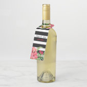 Étiquettes Pour Bouteilles Bandes Et Fleurs (Incliné)