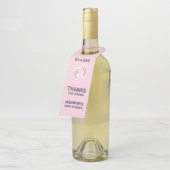 Étiquettes Pour Bouteilles Bébé rose mignon Empreintes C'est une fille (Incliné)