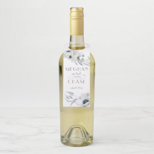 Étiquettes Pour Bouteilles Belle aquarelle bleu floral