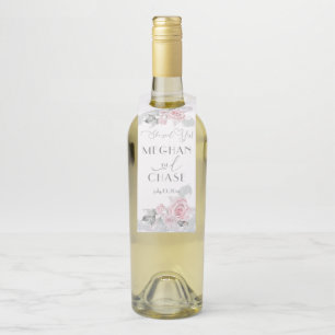 Étiquettes Pour Bouteilles Belle rose peinte Roses BarefootBride™