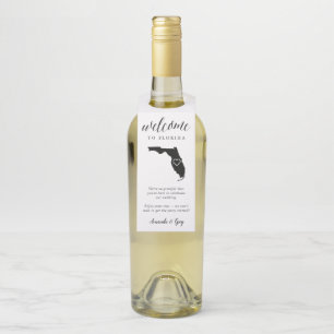 Étiquettes Pour Bouteilles Bienvenue au mariage de l'État de Floride