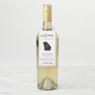 Étiquettes Pour Bouteilles Bienvenue au Mariage d'État de Géorgie