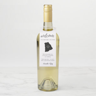 Étiquettes Pour Bouteilles Bienvenue au Mariage d'État de Rhode Island