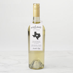 Étiquettes Pour Bouteilles Bienvenue au Mariage du Texas