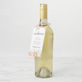 Étiquettes Pour Bouteilles Bienvenue au mariage floral aéré (Incliné)
