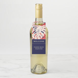 Étiquettes Pour Bouteilles Bienvenue    Feuille de palme tropicale   Bot de l