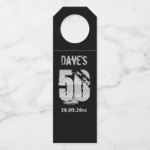 Étiquettes Pour Bouteilles Black Grey moderne 50e Fête d'anniversaire (Devant)